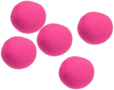 PATIKIL Wool Felt Balls Beads Wool Felting Pom 2cm 20mm Rose Pink for Home Crafts Handcrafts Project DIY Pack of 5 by PATIKIL