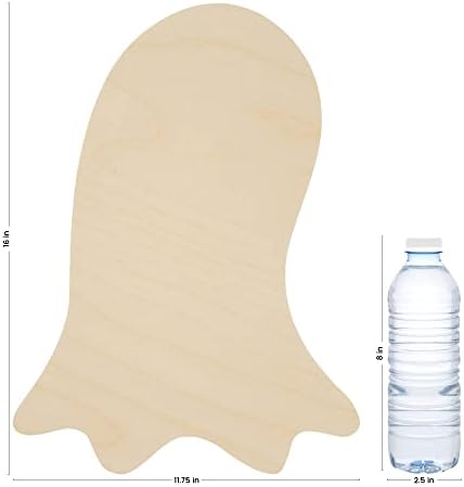 Unfinished Ghost Cutout 16 x 11-3/4-inch, 1/4 inch Thick, Pack of 6 Craft Ghosts, Halloween Wooden Cutouts for Decor, by Woodpeckers - Image 2