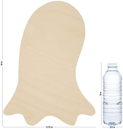 Unfinished Ghost Cutout 16 x 11-3/4-inch, 1/4 inch Thick, Pack of 6 Craft Ghosts, Halloween Wooden Cutouts for Decor, by Woodpeckers - Image 2