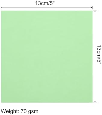 MECCANIXITY 50 Sheet Origami Paper Double Sided Light Green 5x5 Inch Square Sheet for Art Craft Project, Beginners, Gifts Decor - Image 2