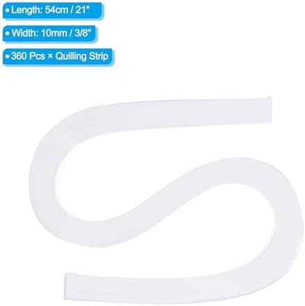 PATIKIL 360pcs Quilling Paper Strips Paper Flowers Quilling Kits 3/8"(10mm) Origami Paper for Adults Beginner Art Craft, 21"(54cm) White - Image 2