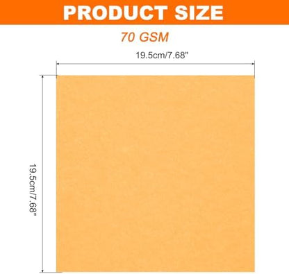 MECCANIXITY 75 Sheet Origami Paper Double Sided 8x8" Fluorescent Orange - Image 2