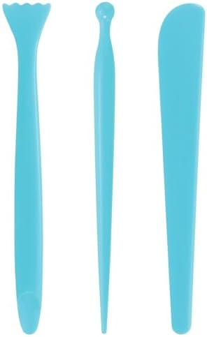 HARFINGTON 3pcs Plastic Clay Tools Double-Headed Crafts Modeling Kit Clay Sculpting Tools Pottery Carving for Shaping Cutting Decoration Embossing Blue by HARFINGTON