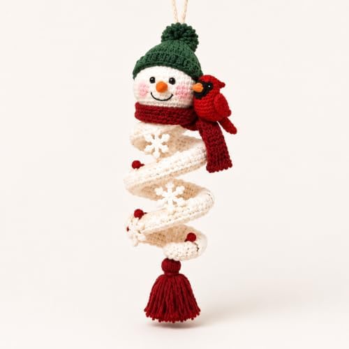 Crochet Snowman Spiral Ornament DIY Kit, Christmas Craft for Adults by Unknown