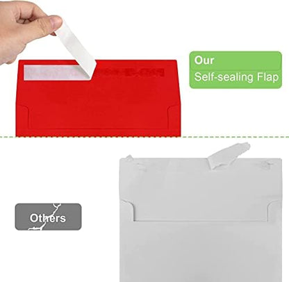 140 Packs A4 Envelope Red, 4x6 Photo Envelopes for Invitations, Envelopes Self Seal for Weddings, Baby Shower, Photos, Postcards, Greeting Cards, Mailing - Image 3