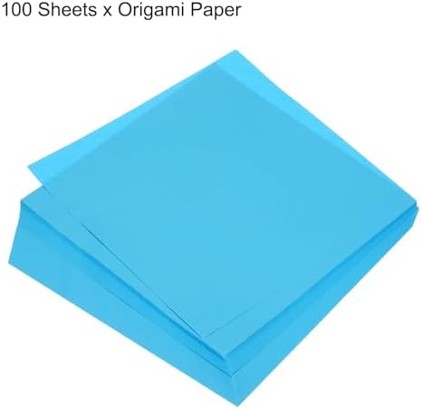 MECCANIXITY 100 Sheets Origami Paper Double Sided 8x8 Inch(20x20cm) Square Sheet for Art Craft Project, Beginners, Gifts Decor, Aquamarine Blue - Image 3