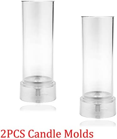 MILIVIXAY 2PCS Pillar Candle Mold -Height: 5.0inch,Diameter:2.0inch-30ft Long Wicks, 2pcs Wick Holders, a Mold Sealer and a Lead Wire Included as a Gift - Image 2