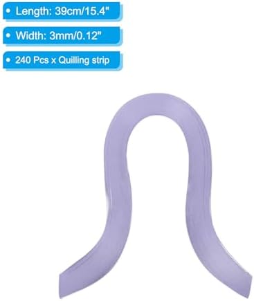 PATIKIL 240pcs Quilling Strips Paper, 3mm x 39cm Origami Paper Quilling Kits for Adults Beginner Art DIY Craft Christmas, Light Purple - Image 2