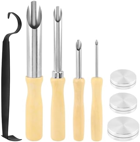 Versatile Pottery Trimming Tool Set, All-in-One Clay Sculpting Kit with Double-Ended Trimmer, 4 Pcs Hole Cutters & 3 Pcs Spinners, Stainless Steel Ceramic Tools by Unknown