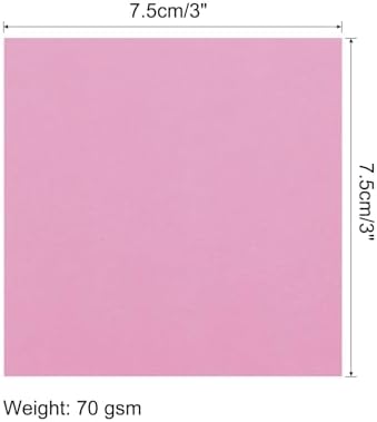MECCANIXITY 100 Sheet Origami Paper Double Sided Pink 3x3 Inch Square Sheet for Art Craft Project, Beginners, Gifts Decor - Image 2