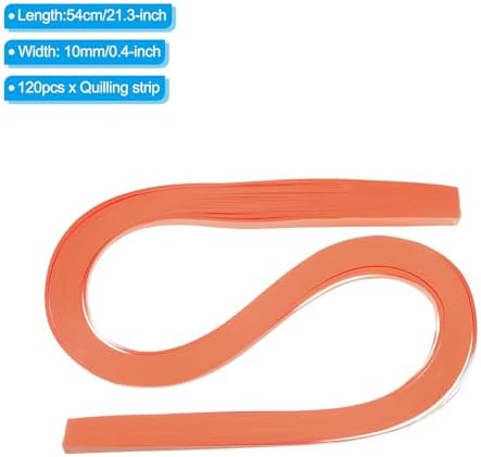 PATIKIL 120pcs Quilling Strips Paper 3/8"(10mm) 54cm Origami Paper Quilling Strip for Art DIY Hand Craft Christmas, Orange Red - Image 2
