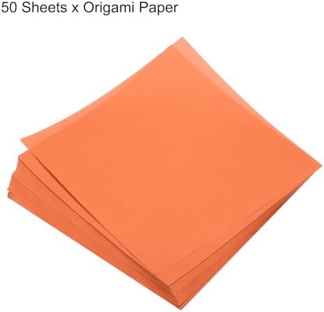 MECCANIXITY 50 Sheets Origami Paper Double Sided 8x8 Inch(20x20cm) Square Sheet for Art Craft Project, Beginners, Gifts Decor, Orange - Image 3