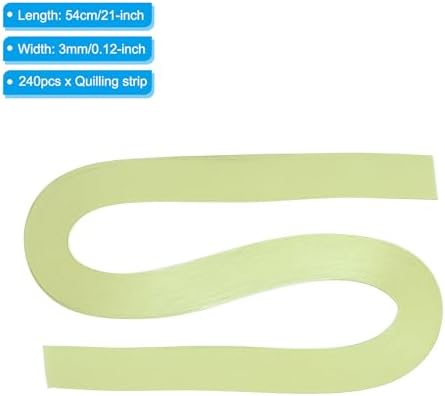 PATIKIL 240pcs Quilling Strips Paper 1/8"(3mm) 21"(54cm) Origami Paper Quilling Strip for Art DIY Hand Craft Christmas, Light Green - Image 2