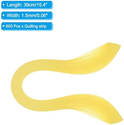PATIKIL Quilling Strips Paper 600pcs 1.5mm 39cm Origami Paper Quilling Kits for Art DIY Craft Christmas, Lemon Yellow - Image 2