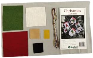 Rachel's Of Greenfield Christmas Crafts, Christmas Gnomes Ornament kit, Felt kit, DIY Ornament Kit, Complete Craft Kit, White,Green,Red,Silver - Image 6