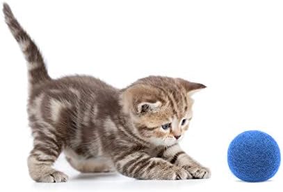 Glaciart One Felt Balls, Wool Pom Poms (10 Pieces) 4 Centimeters - 1.6 Inch, Handmade Felted 10 Colors (Red, Blue, Orange, Yellow, Green, Pink and More) Great for Cats, Felting and Garland - Image 4