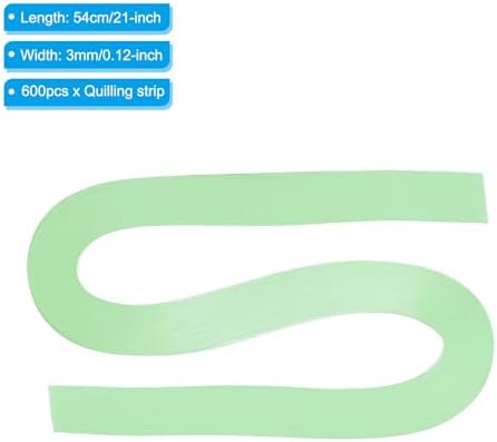 PATIKIL 600pcs Quilling Strips Paper 1/8"(3mm) 21"(54cm) Origami Paper Quilling Strip for Art DIY Hand Craft Christmas, Mint Green - Image 2