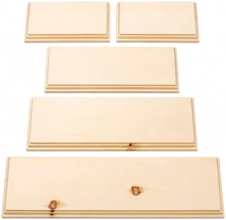 Unfinished 4" Tall x 6"-to-24 Wide - Beveled Pine Sanded Wooden Plaque Sign Blank Sets for DIY Craft Projects or Awards - Ready to Use (1, 4x11 inches) by RRC
