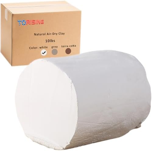 Air Dry Clay 10 LBs, Pottery Modeling Clay for All Purpose Hand Modeling and Throwing, Non-Toxic (White) by Torising