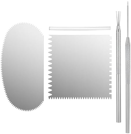 4Pcs Clay Sculpting Tools Set, Stainless Steel Metal Ribs for Pottery - Serrated Rib, Molding Scrapers, Ceramic Needle Tool, Feather Wire Texture Tool, for Ceramics Art Craft Supplies by Unknown
