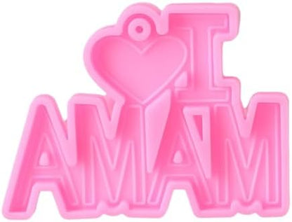 I Love Mom Dad Word Keychain Pendant Resin Mold Thanksgiving Silicone Mould Silicone 3# by Unknown