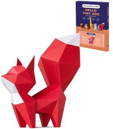 Red Fox 3D Origami Paper Craft Kit, Creative Handmade Paper Art for Home Decor, Unique DIY Animal Models Papercraft Set Present for Lady/Wife/Woman by Unknown
