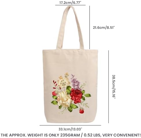 CREAWONDER Canvas Tote Bag Embroidery Kit with Pattern for Beginners, Arts and DIY Embroidery Crafts Kits for Adults, Include Instructions, Embroidery Hoops, Color Threads and Tool - Image 6