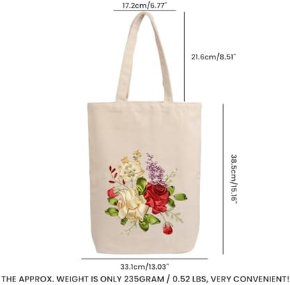 CREAWONDER Canvas Tote Bag Embroidery Kit with Pattern for Beginners, Arts and DIY Embroidery Crafts Kits for Adults, Include Instructions, Embroidery Hoops, Color Threads and Tool - Image 6