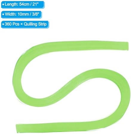 PATIKIL 360pcs Quilling Paper Strips Paper Flowers Quilling Kits 3/8"(10mm) Origami Paper for Adults Beginner Art Craft, 21"(54cm) Fluorescent Green - Image 2