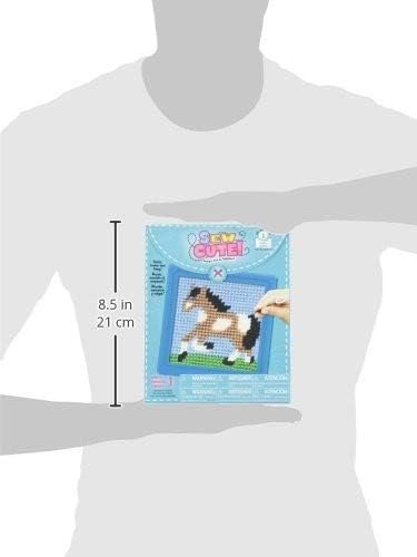 Colorbok Q2342A Horse Learn to Stitch Needlepoint Kit, 6-Inch by 6-Inch, Blue Frame - Image 4