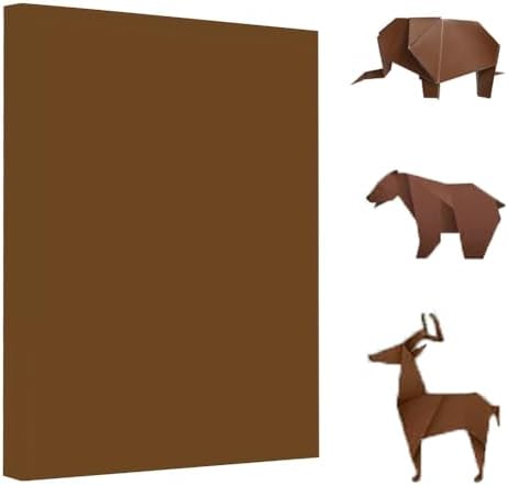 A4 Origami Paper Brown 100 Sheets, 8.27×11.7 inch Double Sided Color Easy Fold Big Origami Paper A4 Colored Copy Papers Thin 70gsm for Beginners, DIY handwork Art and Craft Projects (210 x 297 mm) by Pyrisuu