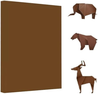 A4 Origami Paper Brown 100 Sheets, 8.27×11.7 inch Double Sided Color Easy Fold Big Origami Paper A4 Colored Copy Papers Thin 70gsm for Beginners, DIY handwork Art and Craft Projects (210 x 297 mm) by Pyrisuu