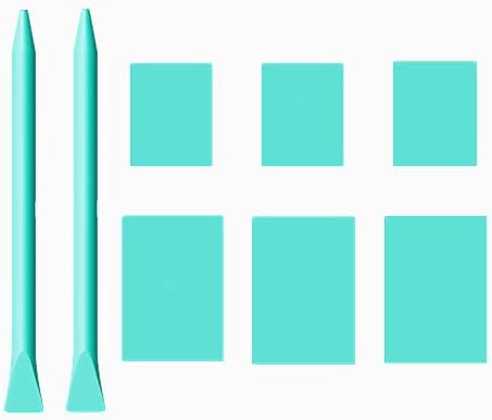 JAJADO 8 Packs Screen Printing Squeegee Chalk Paste Tool Set, Self Adhesive Stencils Rubber Squeegee Mini Squeegee, Rubber Paint Stir Sticks for Chalk Paste Paint or Ink for Silk Screen Stencils by JAJADO