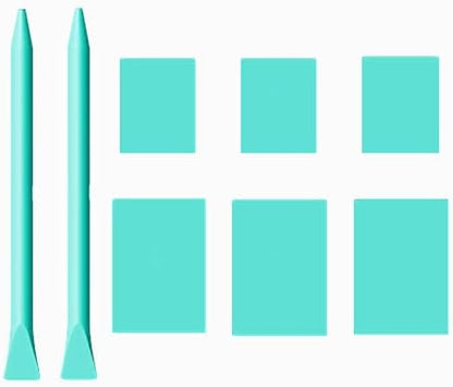 JAJADO 8 Packs Screen Printing Squeegee Chalk Paste Tool Set, Self Adhesive Stencils Rubber Squeegee Mini Squeegee, Rubber Paint Stir Sticks for Chalk Paste Paint or Ink for Silk Screen Stencils by JAJADO
