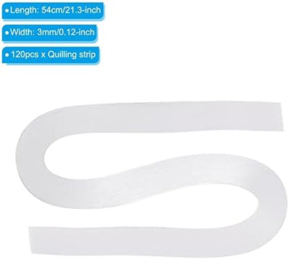 PATIKIL Quilling Strips Paper 120pcs 1/8"(3mm) 54cm Origami Paper Quilling Strip for Art DIY Hand Craft Christmas White - Image 2