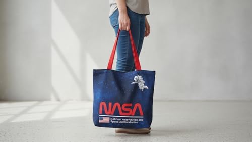 NASA Logo DIY Canvas Tote Bag Sewing Kit – Space-Themed Fabric Craft Project – Includes 24" x 43" Dark Blue & Red Fabric Panel & Instructions – Create 16" x 15" Handmade Tote Bag - Image 5