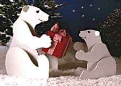 36 Inch and 24 Inch Tall Playful Polar Bears - A Woodworking Full Size Pattern and Instructions Pkg to Build Your Own Yard Art Project by WoodworkersWorkshop