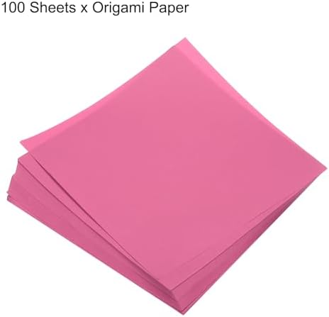 MECCANIXITY 100 Sheets Origami Paper Double Sided 8x8 Inch(20x20cm) Square Sheet for Art Craft Project, Beginners, Gifts Decor, Rose Red - Image 3