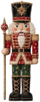 Christmas Patchwork Fabric DIY Decor Kit, Adult Sewing Handcrafted Set, Pre-Cut Fabric Squares, Make Your Own Christmas Tree Ornaments, Holiday Decoration Gift for Beginners(Nutcracker) by Unknown