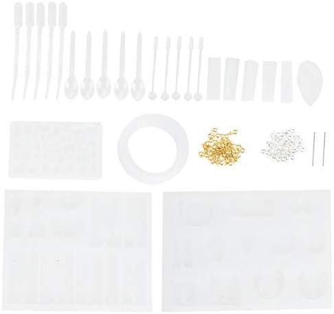 Fdit 127pcs Silicone Mould Kit Jewelry Making Set Resin for DIY Necklace Bracelet Earring Pendant Craft Tool by Fdit