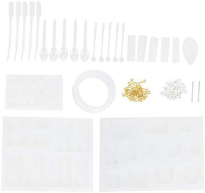 Fdit 127pcs Silicone Mould Kit Jewelry Making Set Resin for DIY Necklace Bracelet Earring Pendant Craft Tool - Image 7