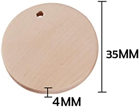 100Pcs Round Wood Circles with Keychain,Blank Round-Shaped Wooden Keychain Set with 100Pcs Wood Blanks,100Pcs Keychain Rings with Chain,100Pcs Open Jump Rings for DIY Crafts Decorations Ornaments - Image 3