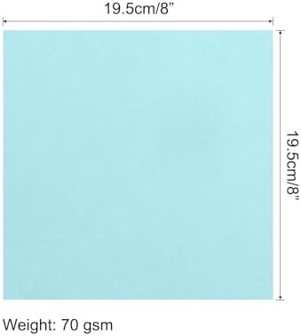 MECCANIXITY 25 Sheets 8x8 Inch(20x20cm) Origami Paper Double Sided Light Blue Square Sheet for Art Craft Project, Beginners, Gifts Decor - Image 2