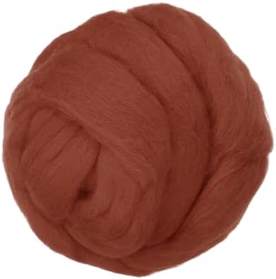 PATIKIL Wool Roving Yarn, 150G/5.3OZ Soft Felting Wool Pure Chunky Roving Yarn Bulk for Needle Felting Knitting Blanket Spinning Weaving DIY Craft, Red Brown by PATIKIL