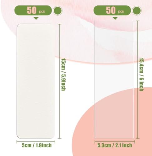50 Pcs Watercolor Bookmarks & 50 Pcs Bookmark Laminating Pouches 1.9 x 5.9 inch Blank Bookmarks to Decorate,Watercolor Cards for Paint, Photos, Gift - Image 2