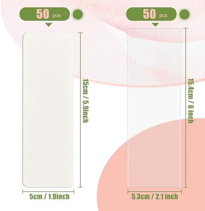 50 Pcs Watercolor Bookmarks & 50 Pcs Bookmark Laminating Pouches 1.9 x 5.9 inch Blank Bookmarks to Decorate,Watercolor Cards for Paint, Photos, Gift - Image 2