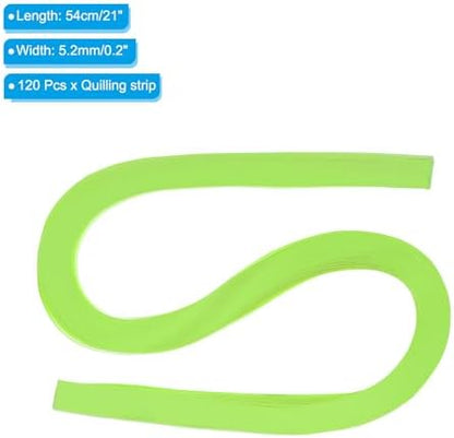 PATIKIL 120pcs Quilling Strips Paper 3/16"(5.2mm) 21"(54cm) Origami Paper Quilling Strip for Art DIY Hand Craft Christmas, Lawn Green - Image 2