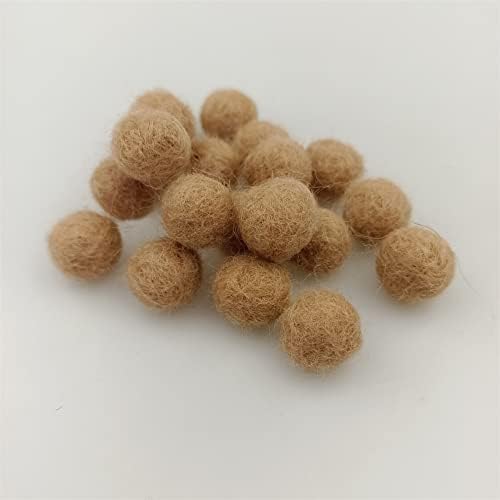 Needle Felt Balls Pure Wool Beads Dry Felted Balls 15mm Handmade DIY Crafts 20pcs (Light Brown) - Image 4