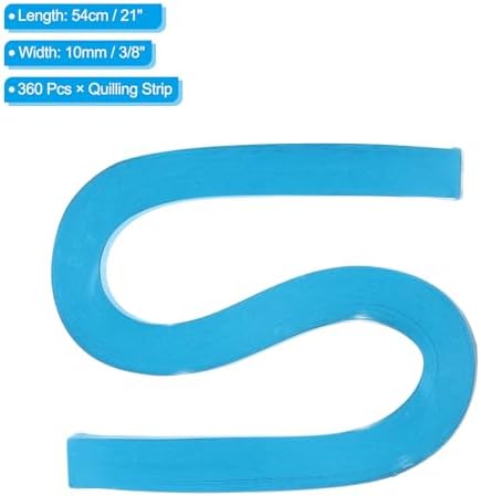 PATIKIL 360pcs Quilling Paper Strips Paper Flowers Quilling Kits 3/8"(10mm) Origami Paper for Adults Beginner Art Craft, 21"(54cm) Lake Blue - Image 2
