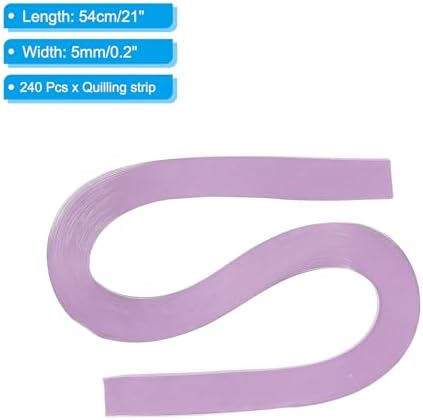 PATIKIL 240pcs Quilling Strips Paper 3/16"(5mm) 21"(54cm) Origami Paper Quilling Strip for Art DIY Hand Craft Christmas, Light Purple - Image 2